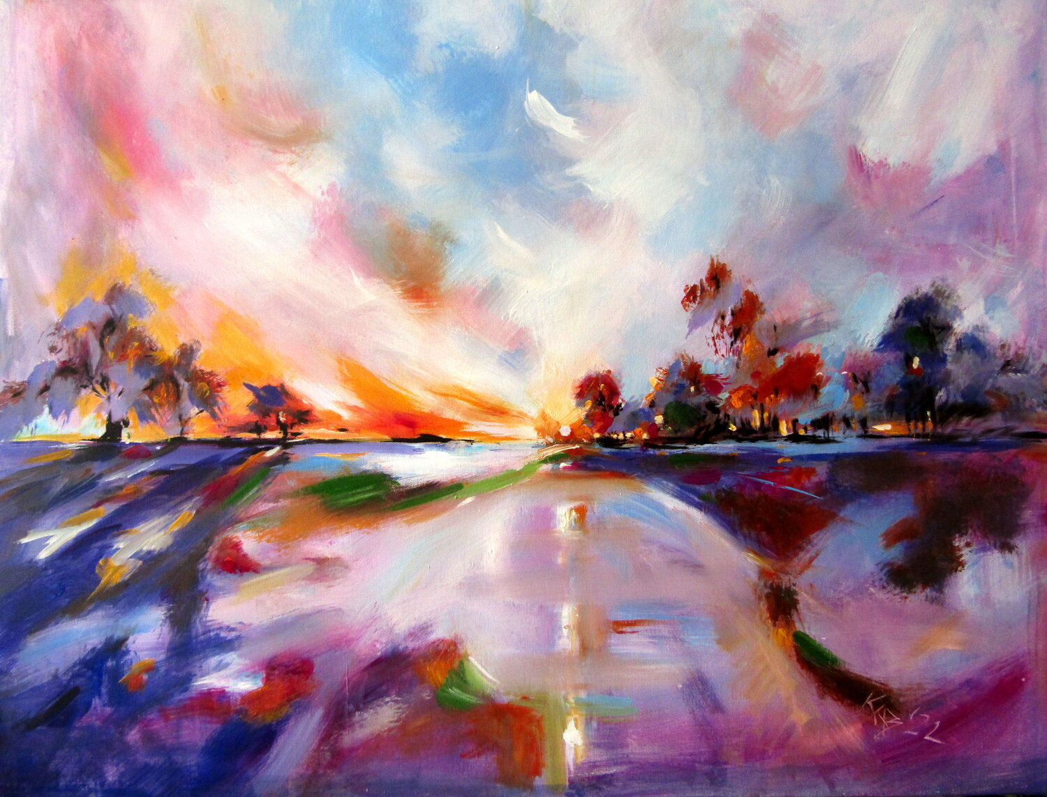 Landscape impression II Anna Brigitta Kovacs Original painting for sale