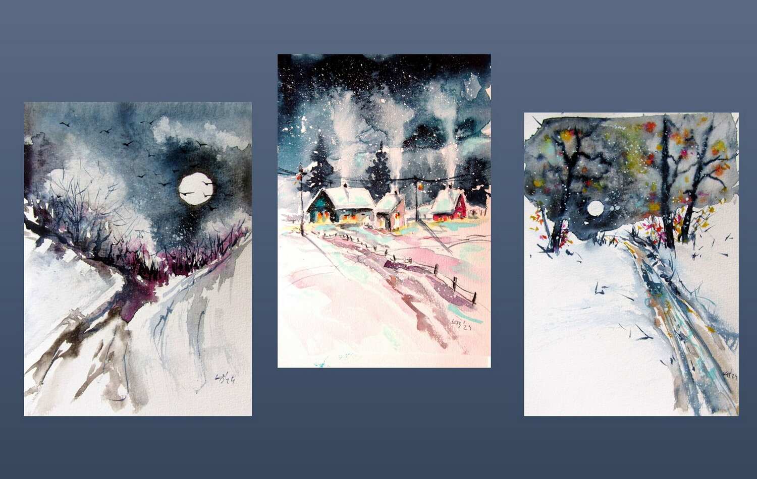 Wintertime collection II Anna Brigitta Kovacs Original painting for sale