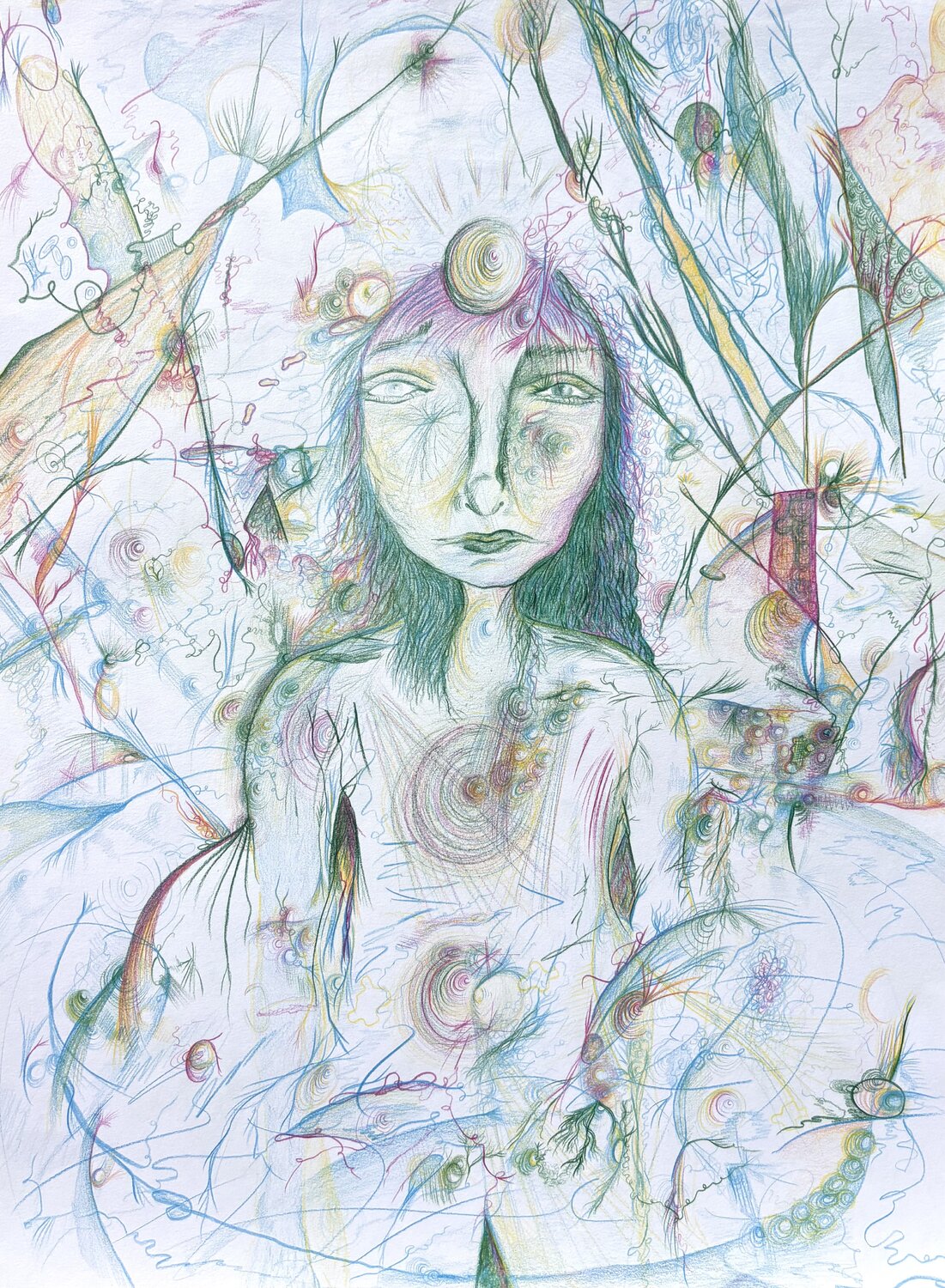 A fairy named Existence, encountered in the space between, the borderline, at the interdimensional crossroads Nicole Javorsky Drawing for sale