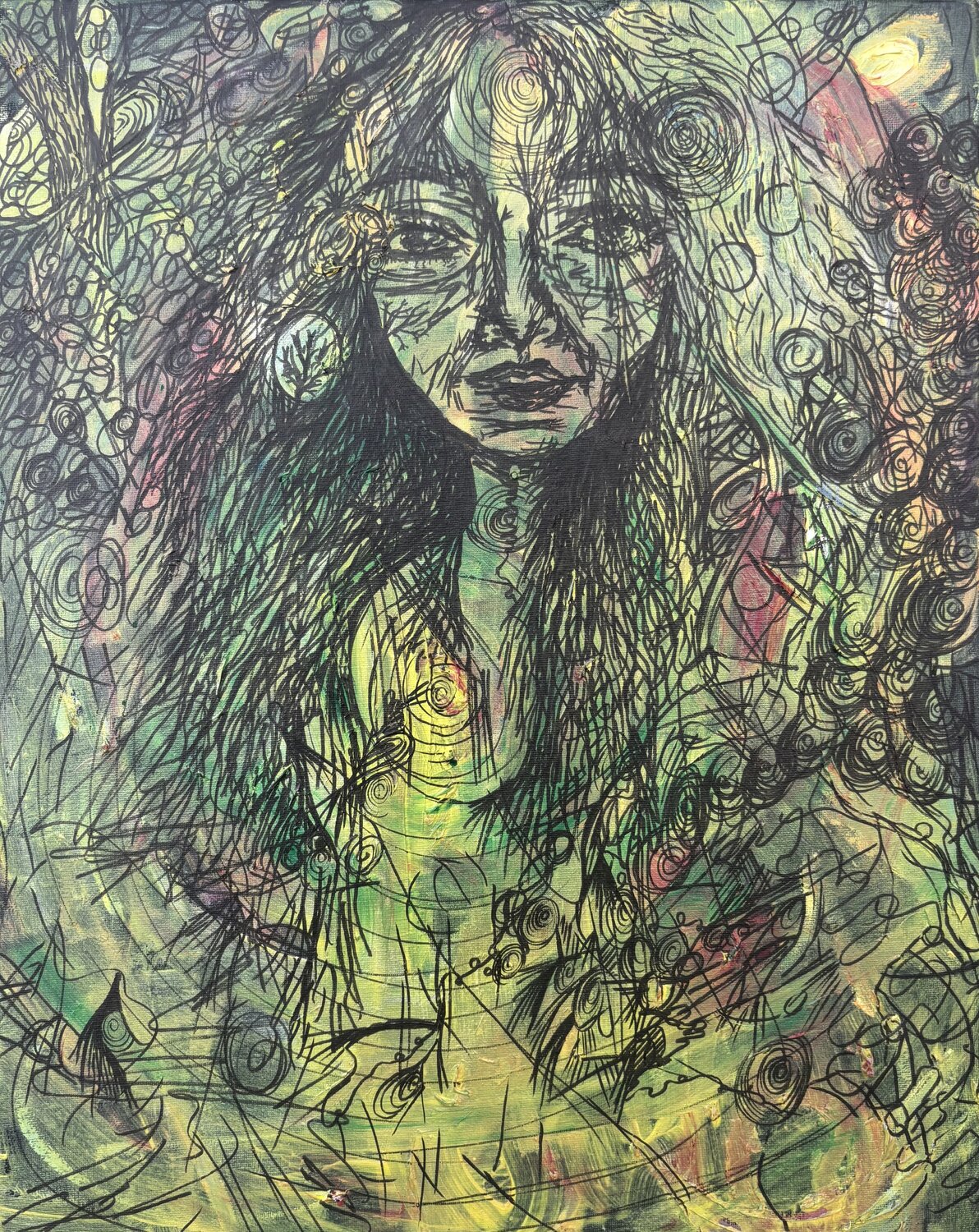 i am an unraveling landscape, gently (and also not so gently) revealing myself to you Nicole Javorsky Original painting for sale
