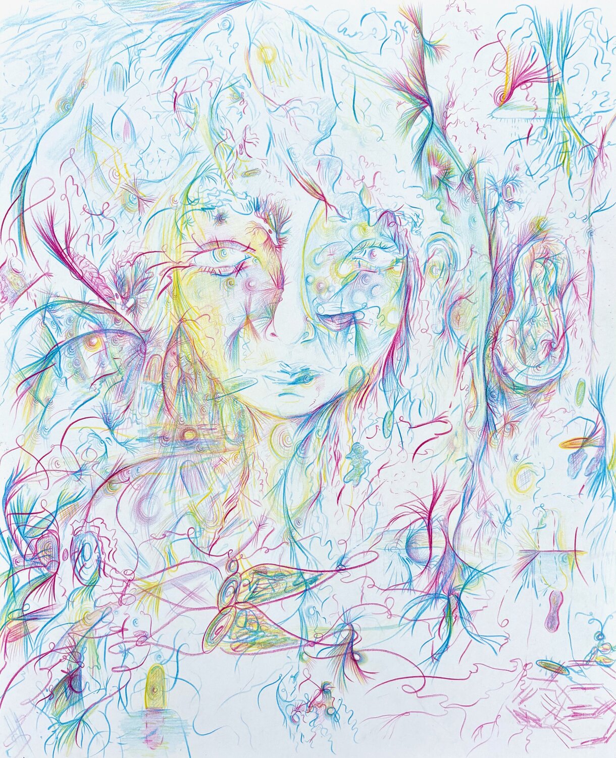 a glimpse through the veil into the space between, the trees offer a peek into something old and everlasting and true Nicole Javorsky Drawing for sale