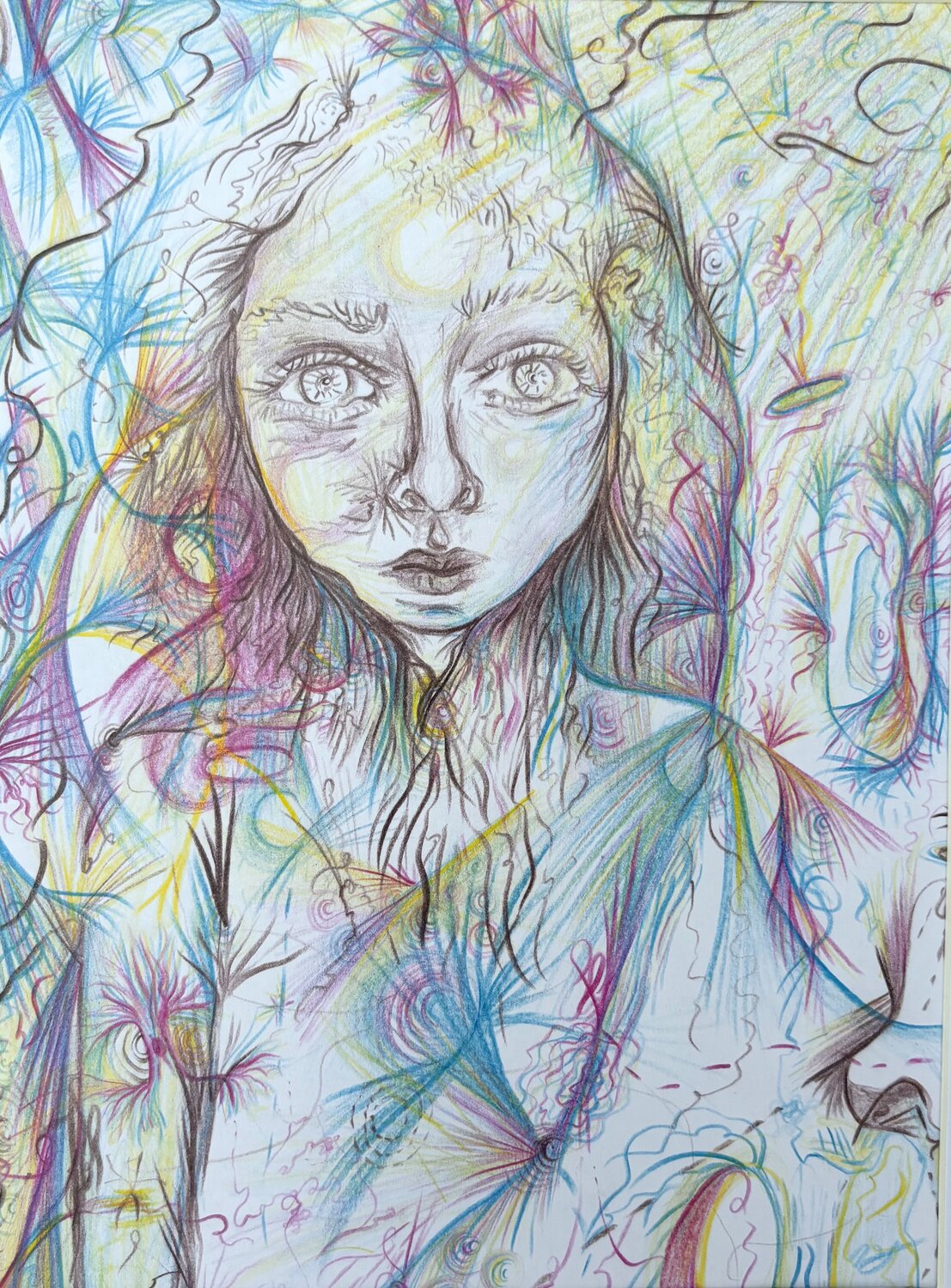 Seeing through the layers, planes of existence, to a simple fact, I can feel the sun on my skin I am here Nicole Javorsky Drawing for sale