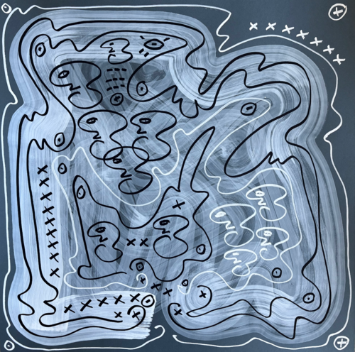 Gray Maze I by Maksym Skvortsov, Painting for Sale on Select
