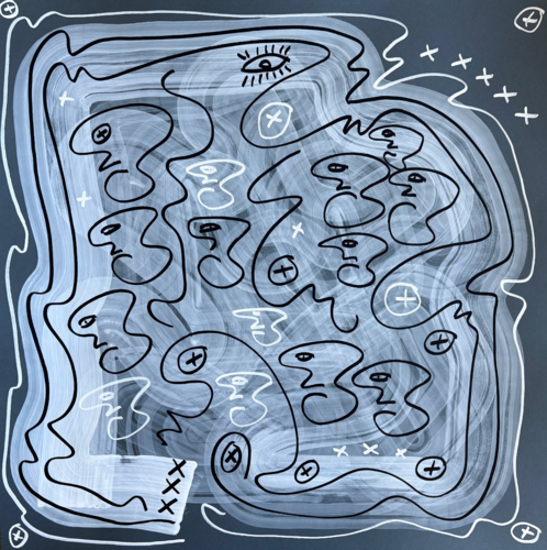 Gray Maze III by Maksym Skvortsov, Painting for Sale on Select