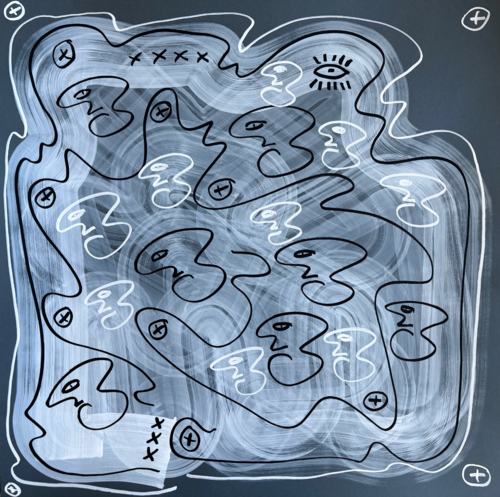 Gray Maze IV by Maksym Skvortsov, Painting for Sale on Select