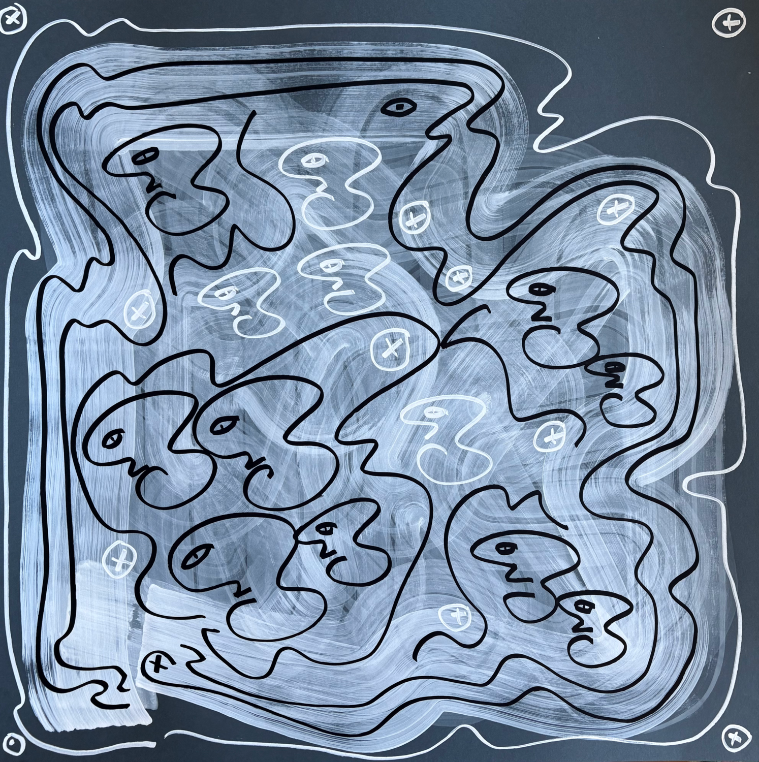 Gray Maze II Maksym Skvortsov Original painting for sale