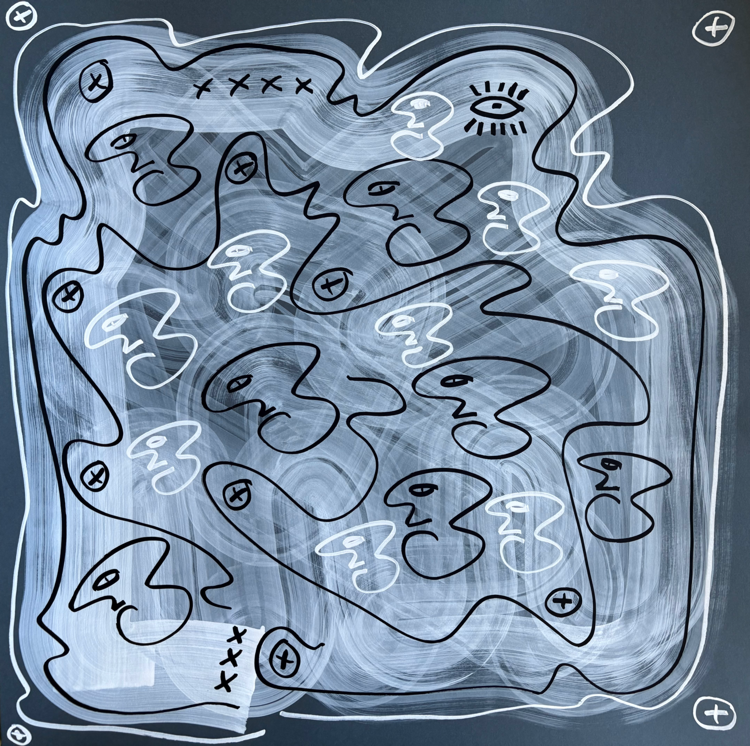 Gray Maze IV Maksym Skvortsov Original painting for sale