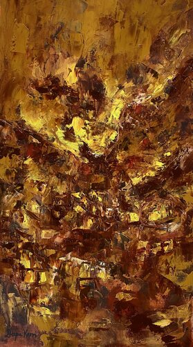 Village In The Hills by Deepa Kern, Painting for Sale on Select