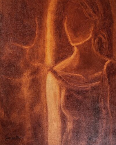 Woman In Brown by Deepa Kern, Painting for Sale on Select