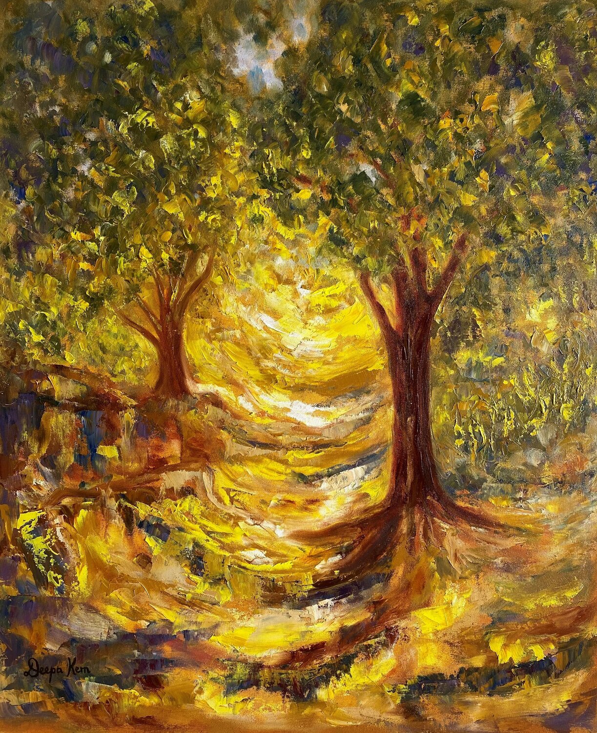 AFTERNOON LIGHT, DAPPLED PATH SERIES Deepa Kern Original painting for sale