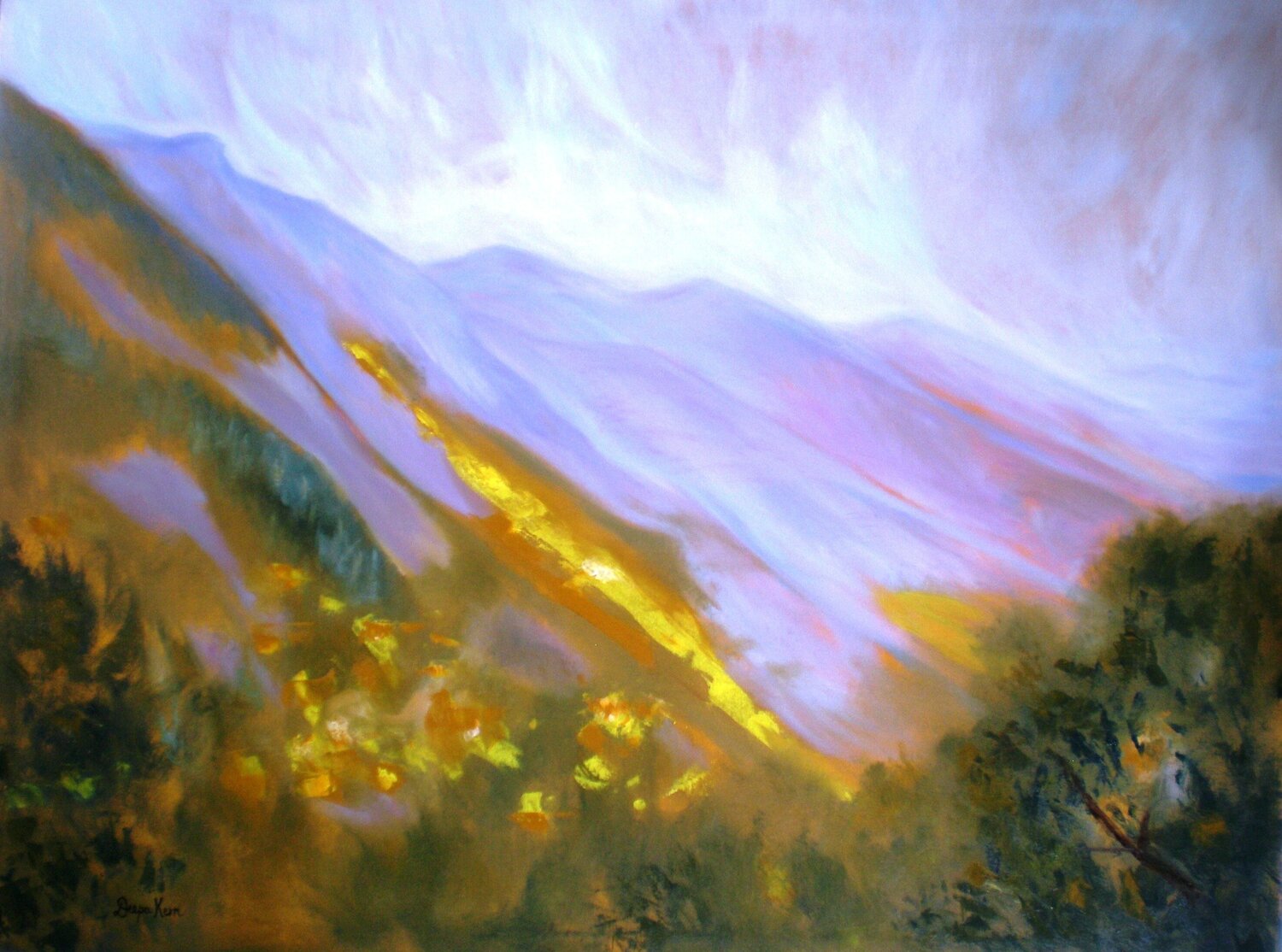 Sunset On The Ranges Deepa Kern Original painting for sale