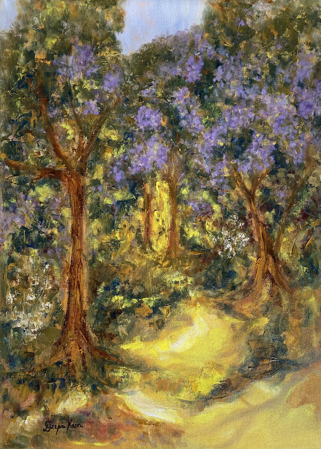 Jacaranda Path Deepa Kern Original painting for sale