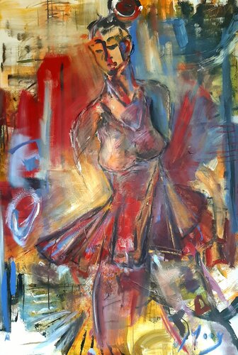 Tänzerin im roten Kleid by Isabella Moog, Painting for Sale on Select
