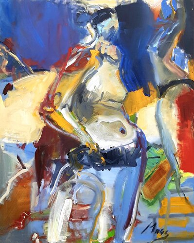 Der Mensch in seinem Lebensraum by Isabella Moog, Painting for Sale on Select