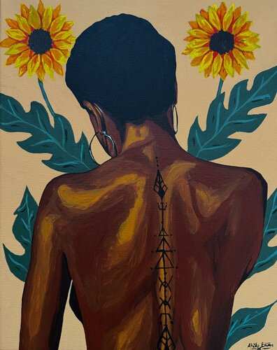 A Meeting In The Garden by Emmanuel Akolo, Painting for Sale on Select