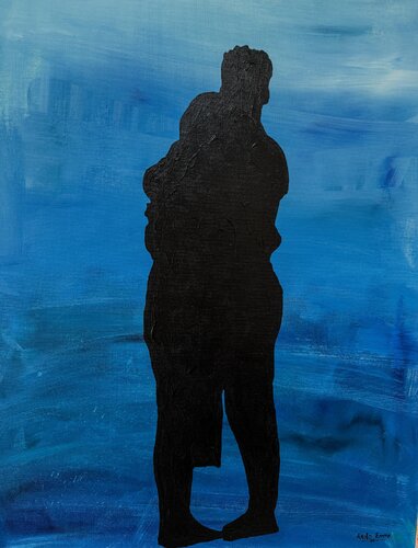 Two Shadows, One Breath by Emmanuel Akolo, Painting for Sale on Select