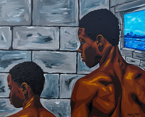The Boy I Left Behind by Emmanuel Akolo, Painting for Sale on Select