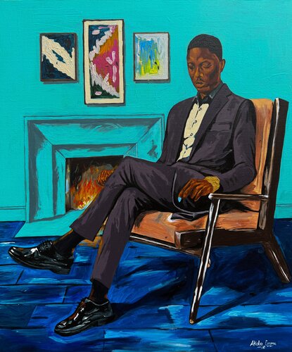 Within The Blue Room by Emmanuel Akolo, Painting for Sale on Select