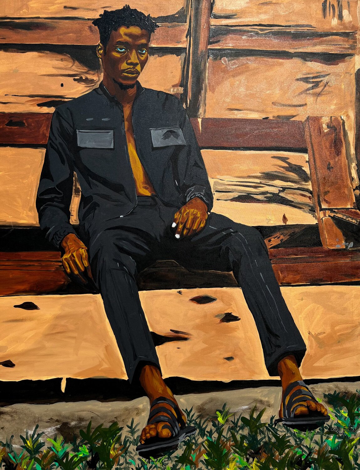 In Search Of Meaning Emmanuel Akolo Original painting for sale