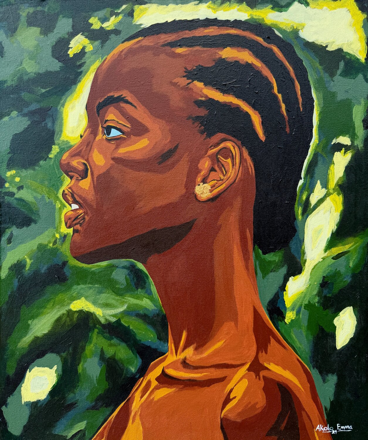 Looking From This Side Emmanuel Akolo Original painting for sale