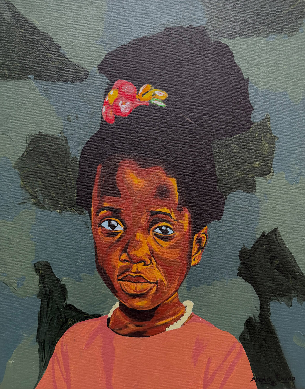 Beneath The Bloom Emmanuel Akolo Original painting for sale