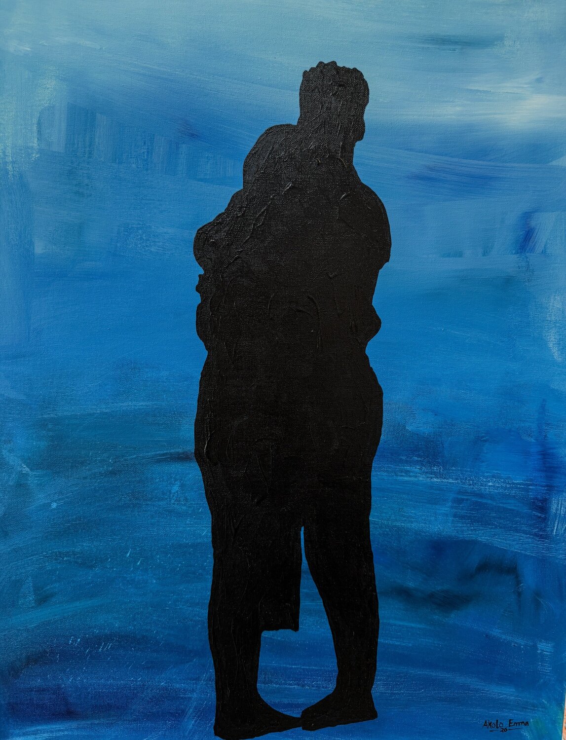 Two Shadows, One Breath Emmanuel Akolo Original painting for sale