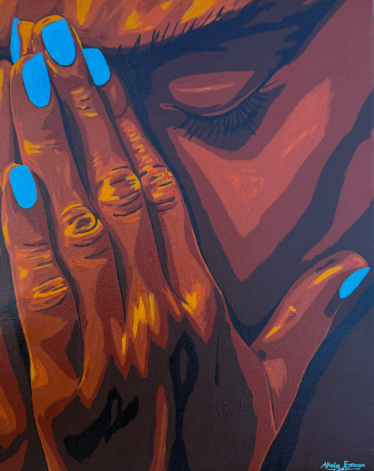 What I Hold Back! 2 Emmanuel Akolo Original painting for sale