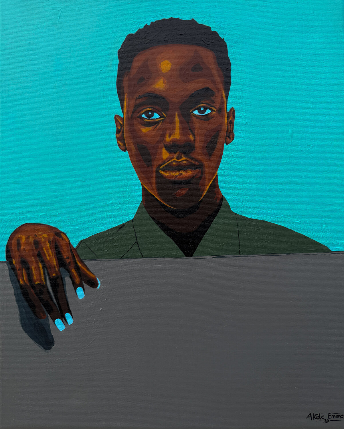 The Silent Guard, 2 Emmanuel Akolo Original painting for sale