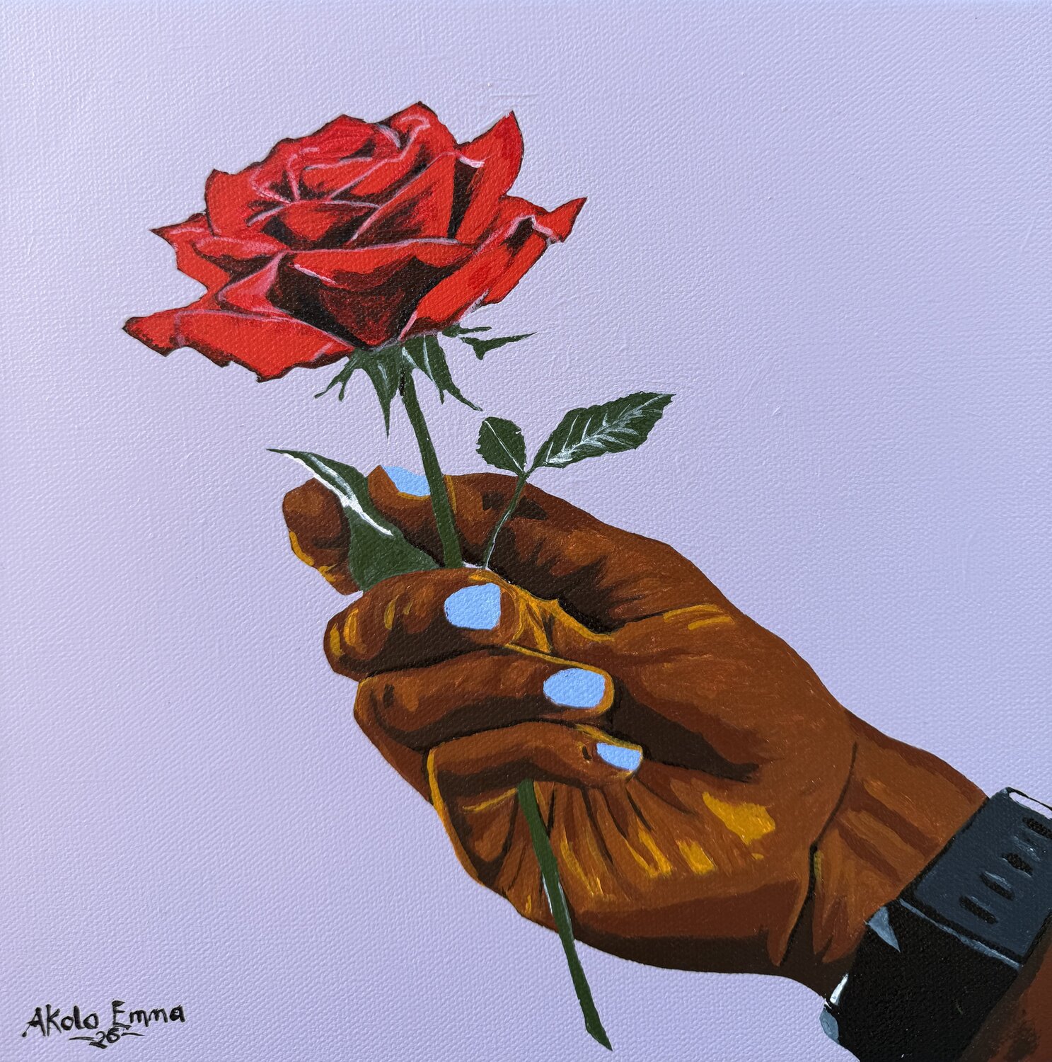 A Rose For Trying, 1 Emmanuel Akolo Original painting for sale