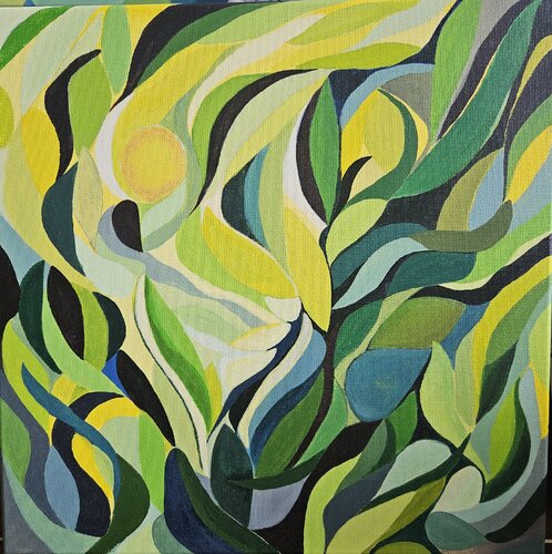 Whispers of green by Jitka Dankova, Painting for Sale on Select