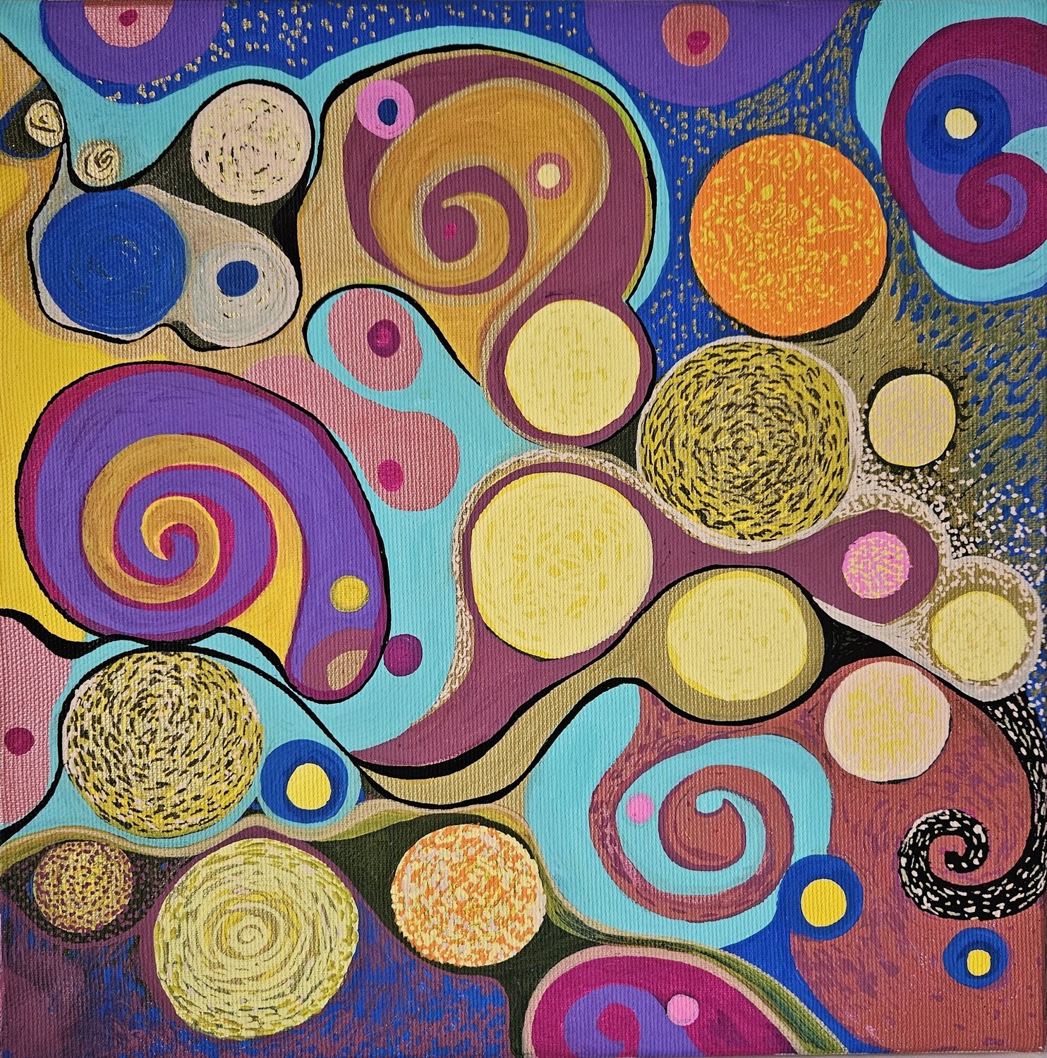 Cosmic flow Jitka Dankova Originalgemälde zu verkaufen