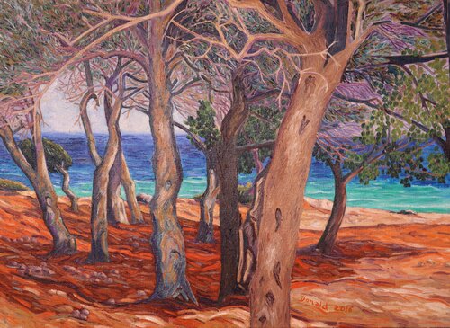 OLIVIERS ET CAROUBES EN BORD DE MER by DONALD LE HERON, Painting for Sale on Select