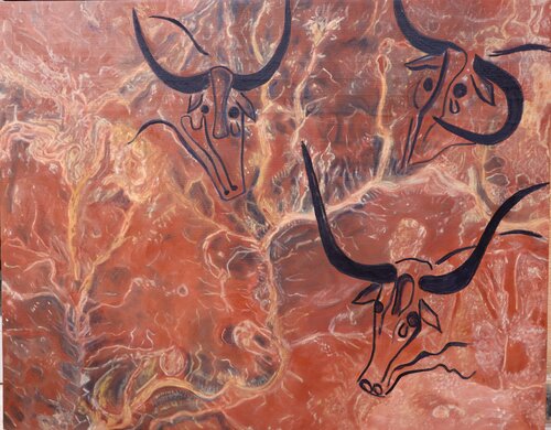 TIRARAT    LES VACHES QUI PLEURENT by DONALD LE HERON, Painting for Sale on Select