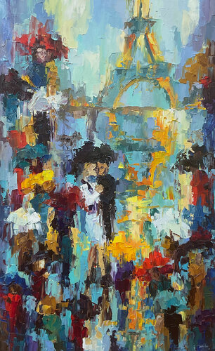 Rain reflexes by Mariia Hyhar, Painting for Sale on Select