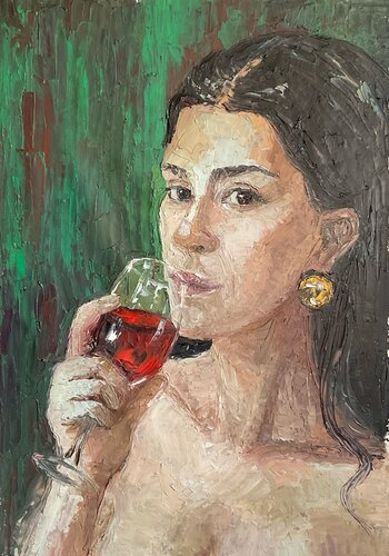 "She is thinking about you" by Mariia Hyhar, Painting for Sale on Select