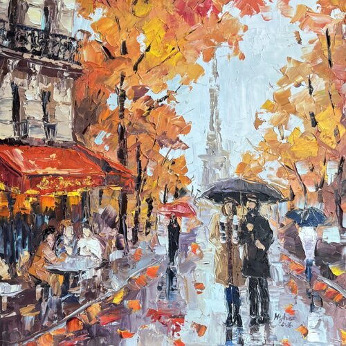 Autumn in Paris by Mariia Hyhar, Painting for Sale on Select