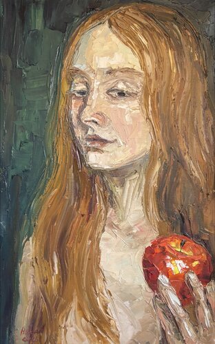 Eva&Apple von Mariia Hyhar, Malerei kaufen auf Select