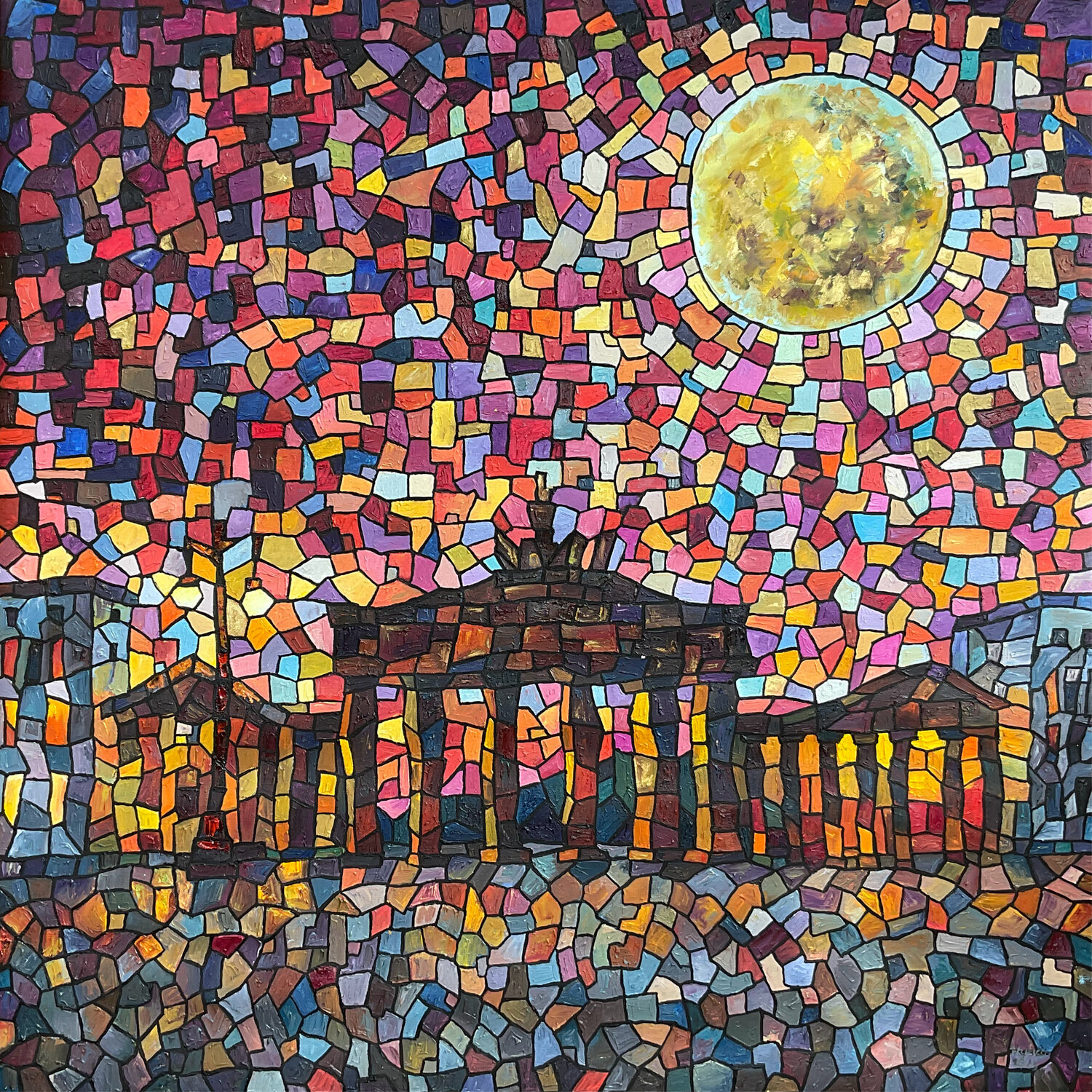 Berlin Mosaic Mariia Hyhar Original painting for sale