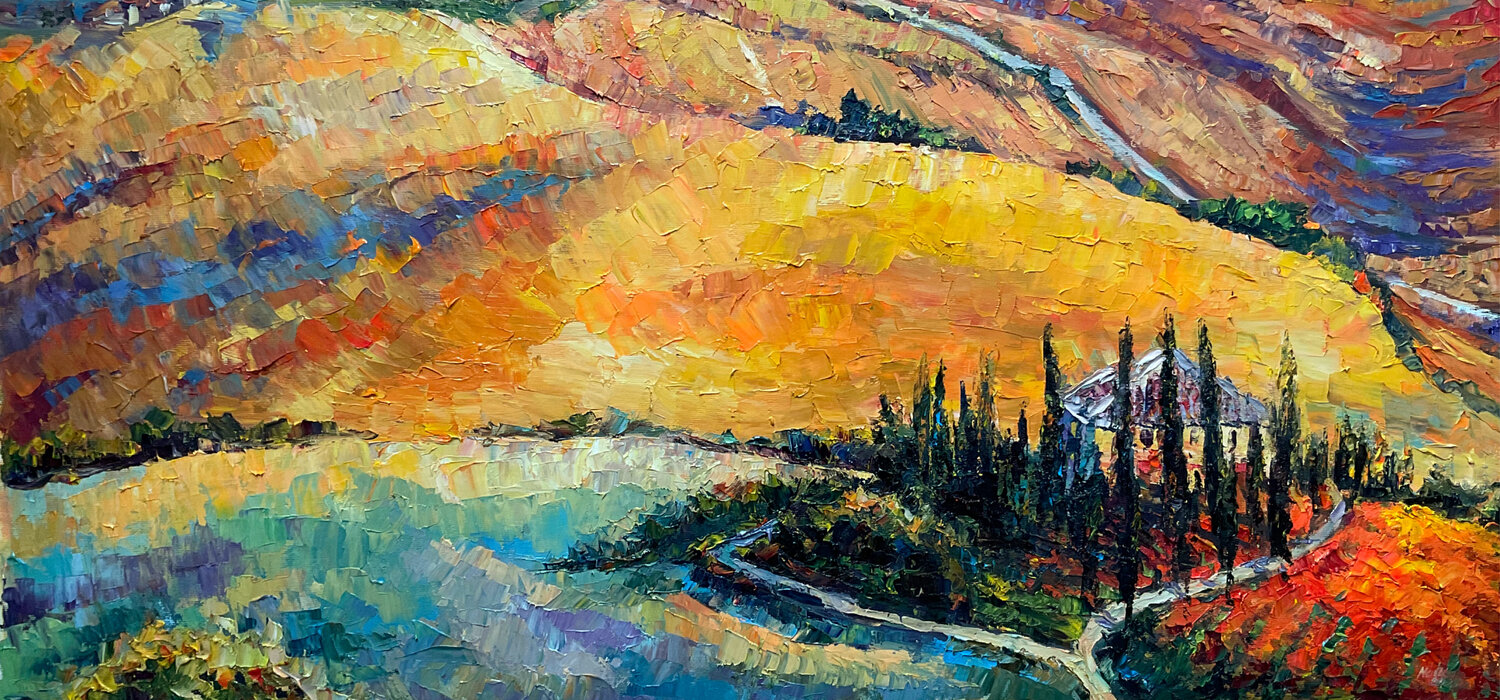 Autumn Tuscan Mariia Hyhar Original painting for sale