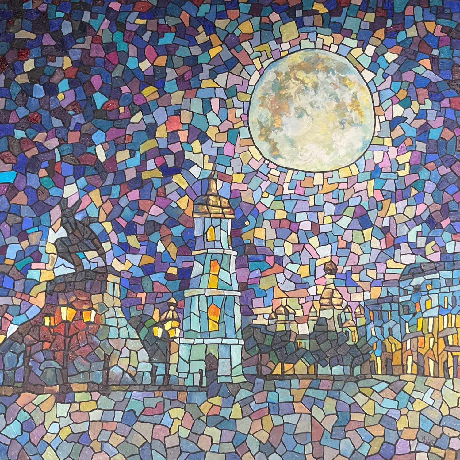 Kyiv Mosaic Mariia Hyhar Original painting for sale