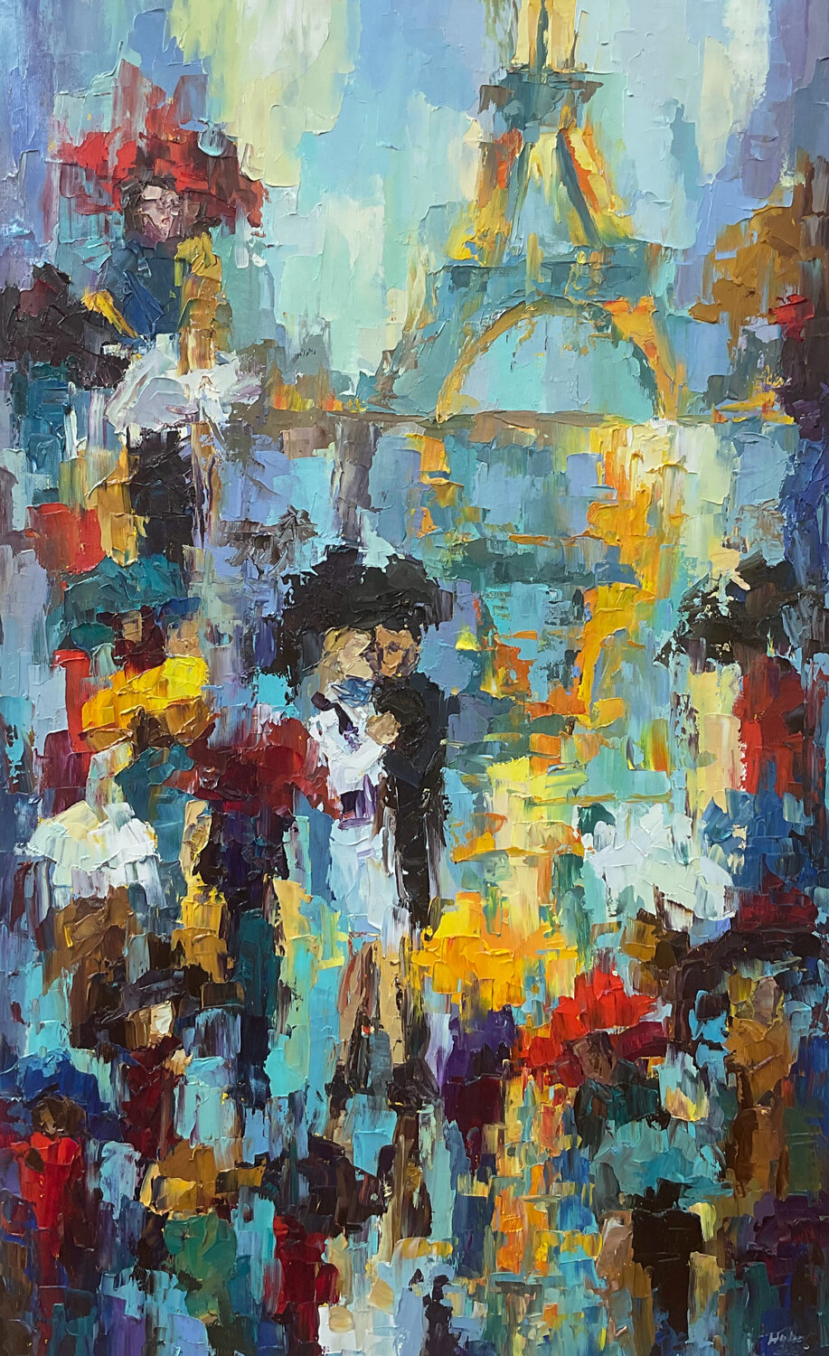 Rain reflexes Mariia Hyhar Original painting for sale
