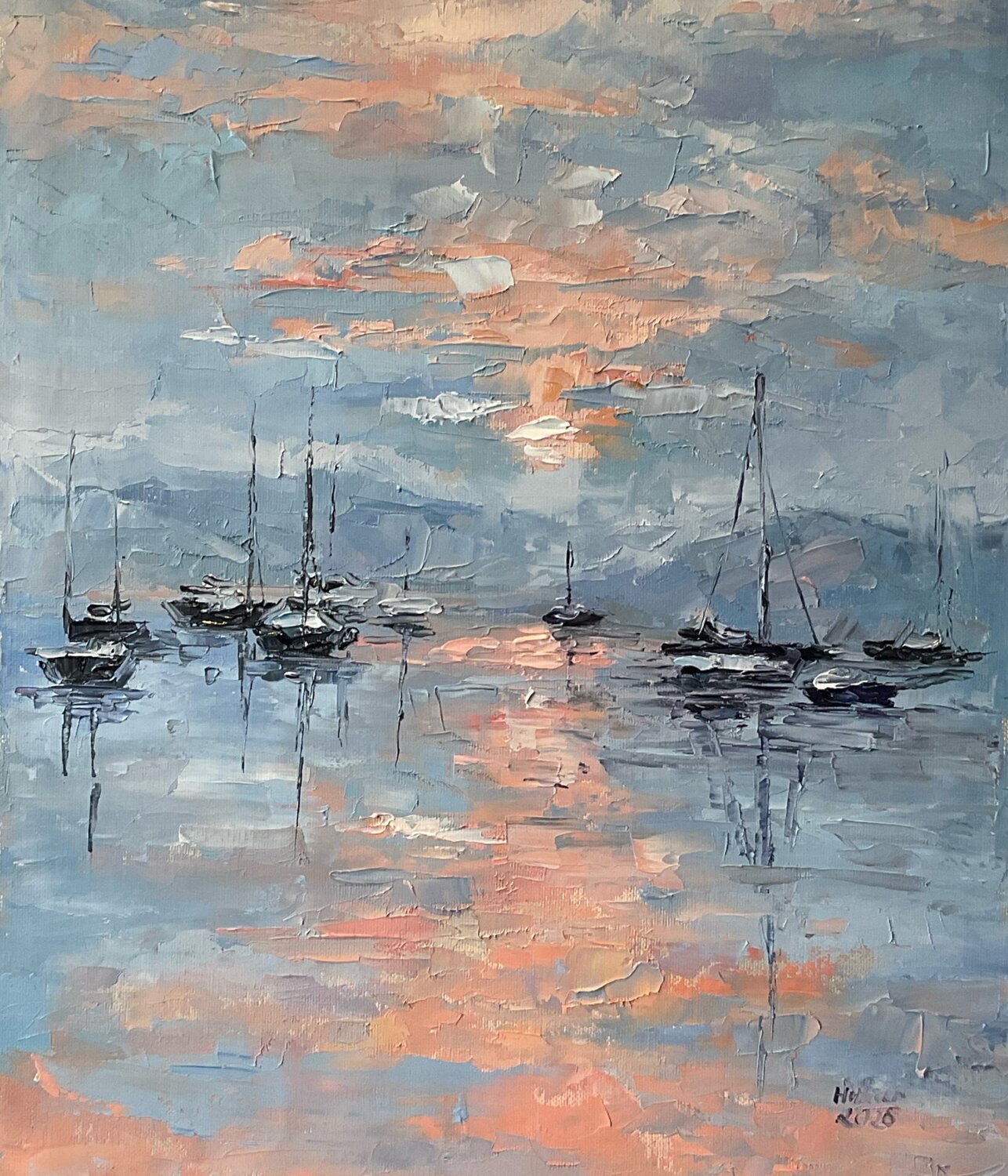 Pastel morning Mariia Hyhar Original painting for sale