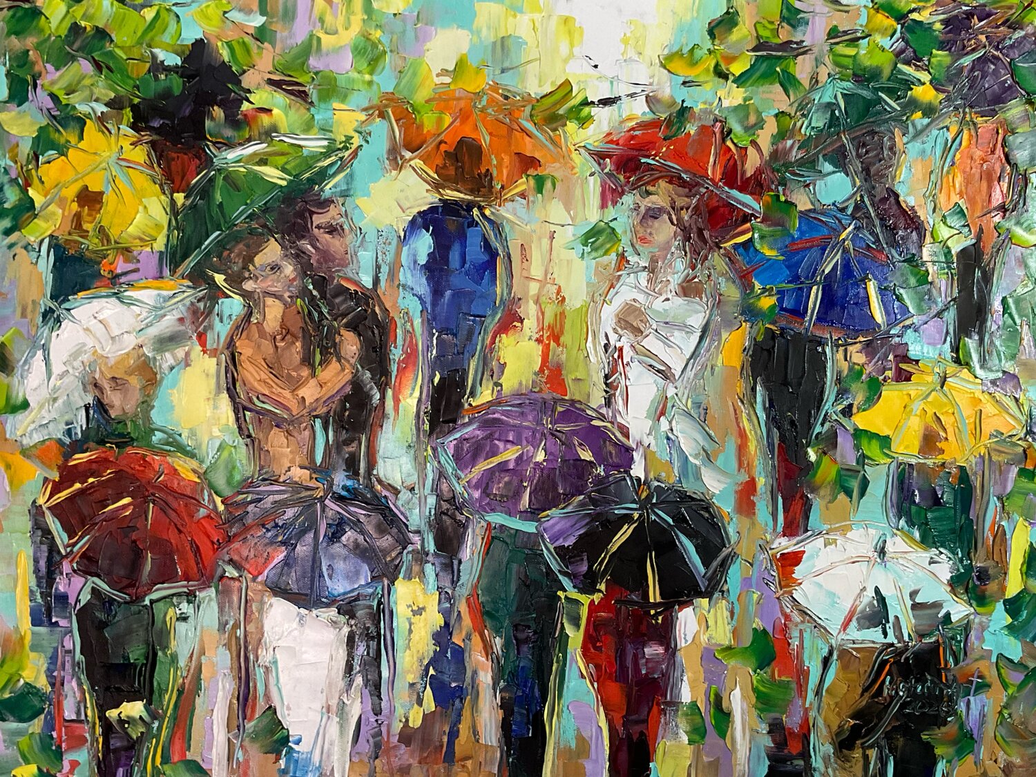 Umbrellas. Other relationships Mariia Hyhar Originalgemälde zu verkaufen