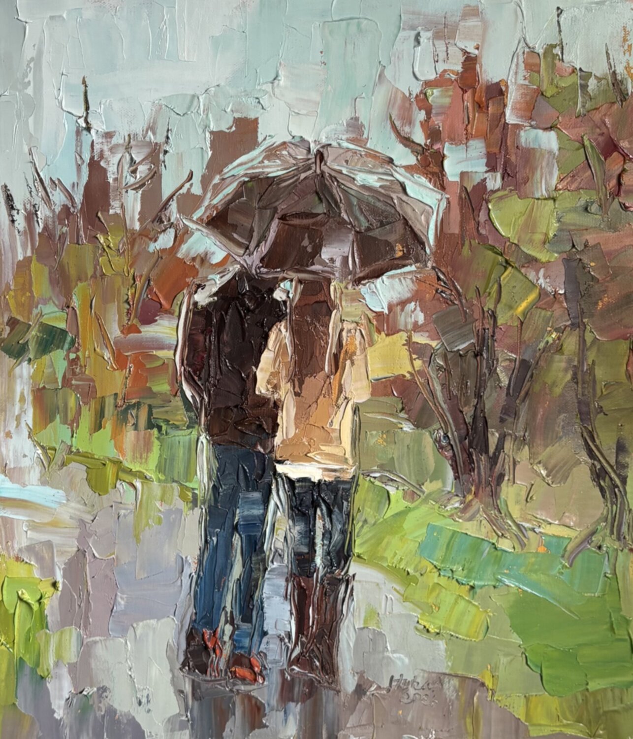Last warm day Mariia Hyhar Original painting for sale