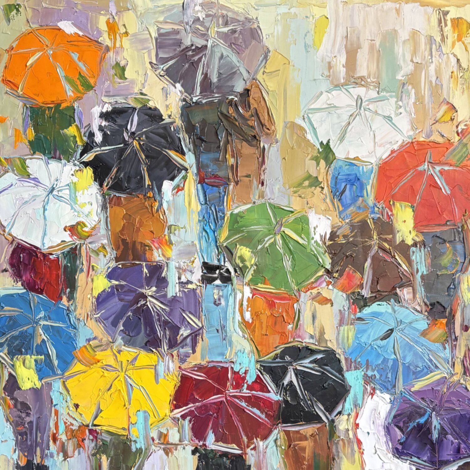Umbrella weather Mariia Hyhar Originalgemälde zu verkaufen