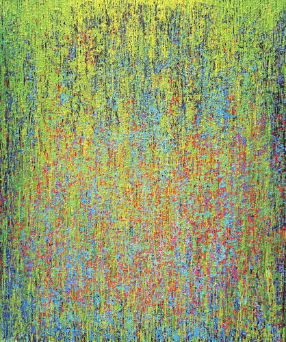 Green Veils over Blue & Red by Heidi Thompson, Painting for Sale on Select