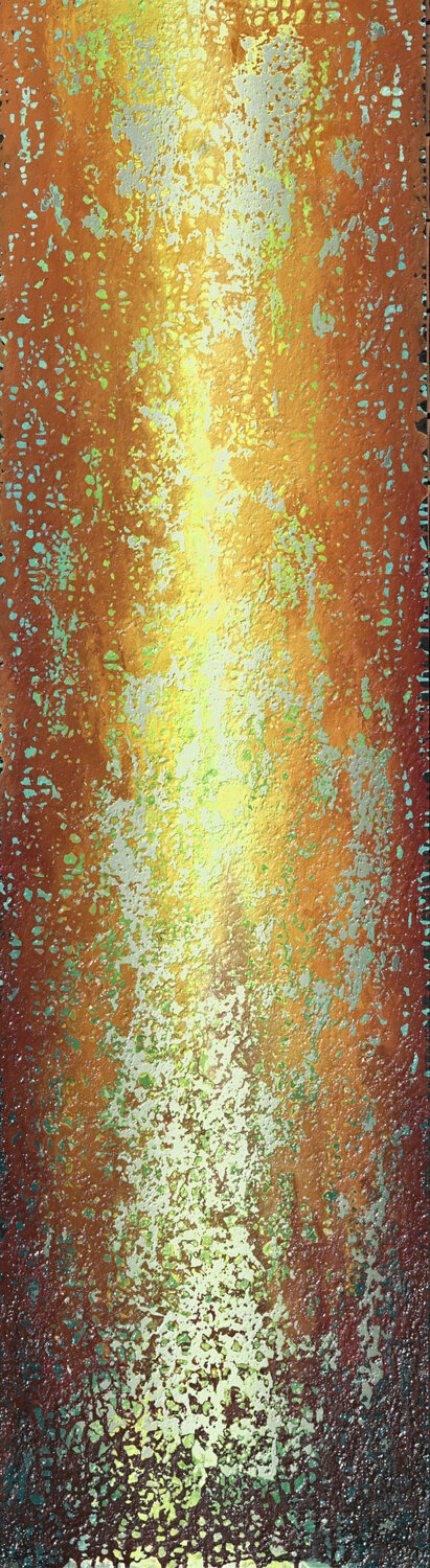 Red Yellow Abstract - "Passionate Ascension" Heidi Thompson Original painting for sale