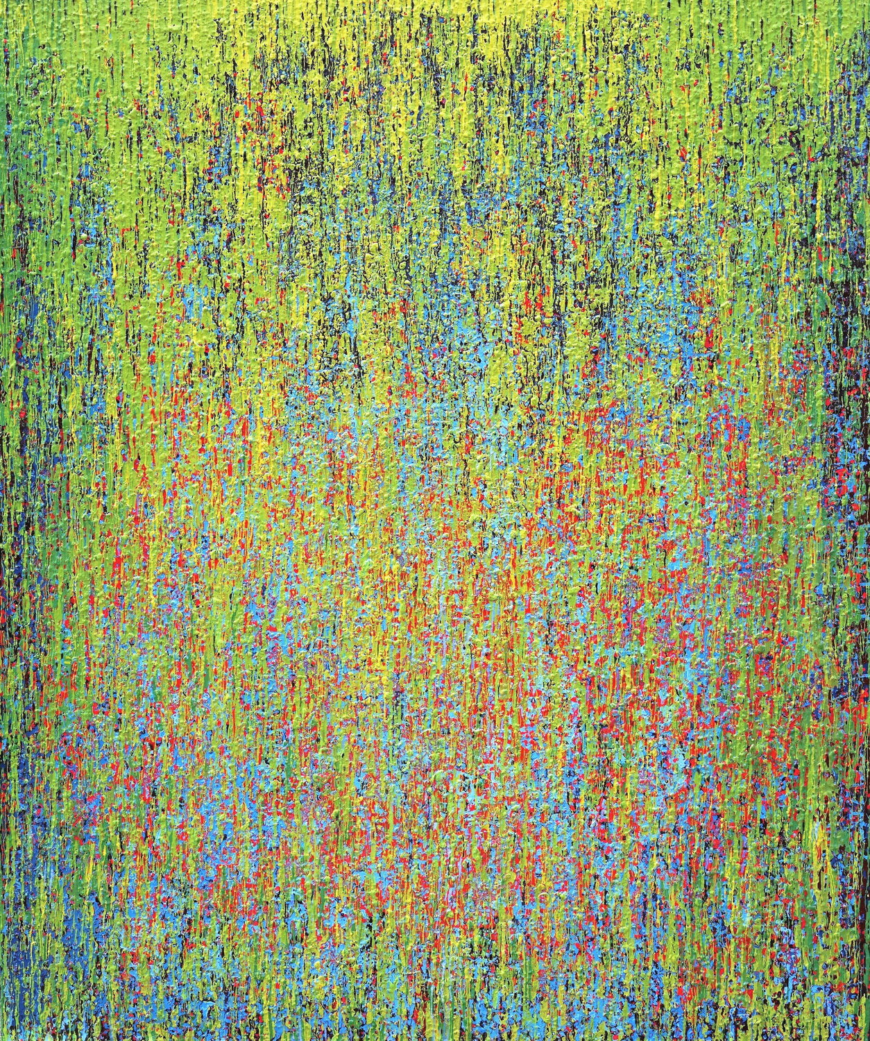 Green Veils over Blue & Red Heidi Thompson Original painting for sale