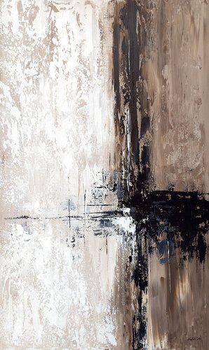 Quiet Architecture – Neutral Beige Abstract Painting | Textured Minimalist Art by Tatiana Malinovscaia, Painting for Sale on Select