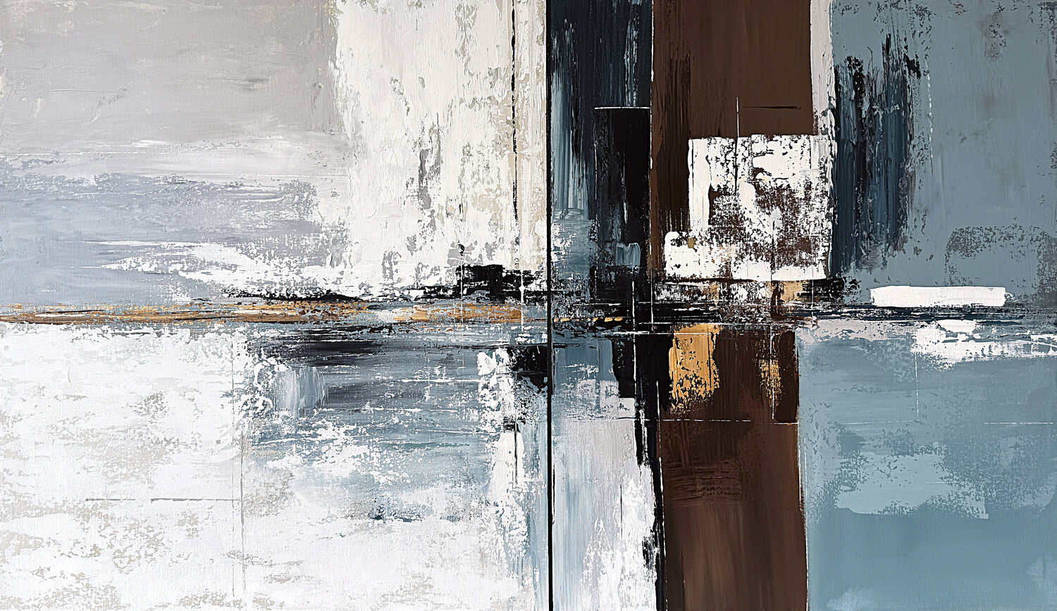 Axis of Reflection – Large Teal and Brown Abstract Painting, Textured Acrylic on Canvas Tatiana Malinovscaia Original painting for sale